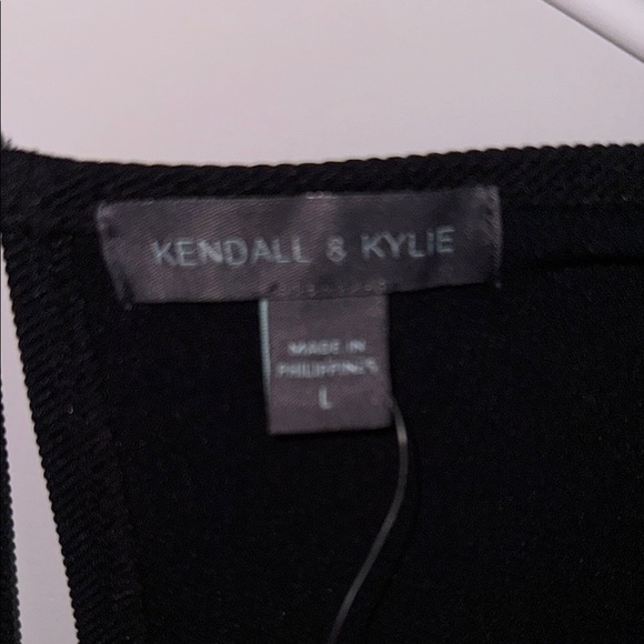 Kendall & Kylie Black Fit and Flare Mini Ribbed Dress - Picture 6 of 6